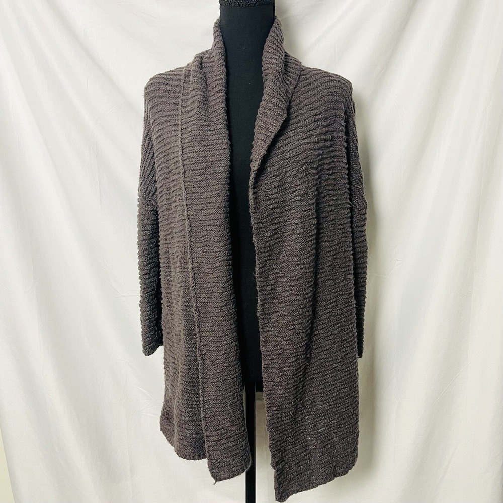Prana Cardigan Woman's XS/S Wrap Open Knit Brown Organic Cotton Sweater Warm